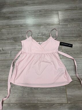 Madden Girl Light Pink Spaghetti Strap Babydoll Top XL Junior